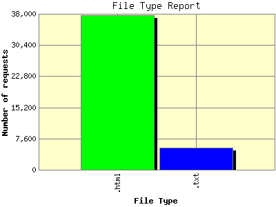 File Type Report: Number of requests by File Type.